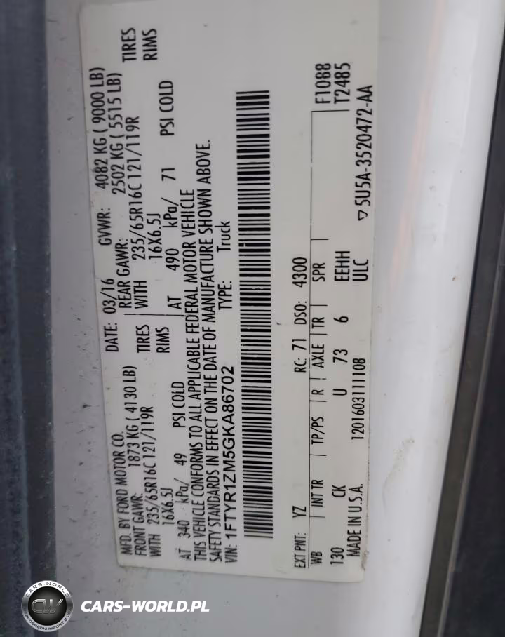 2016 Ford Transit 250 Delivery Van VIN:1FTYR1ZM5GKA86702 - 14