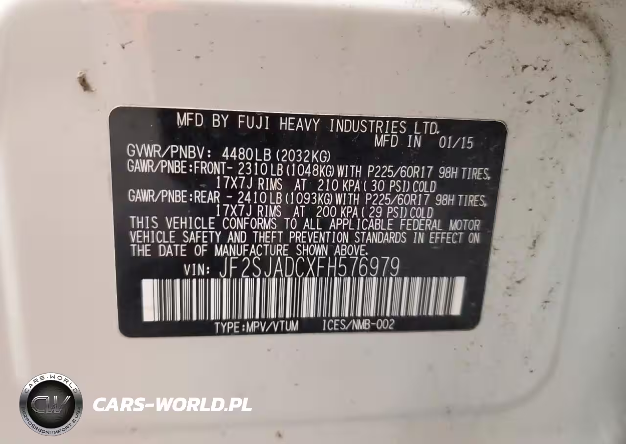 2015 Subaru Forester 2.5I Premium VIN:JF2SJADCXFH576979 - 13