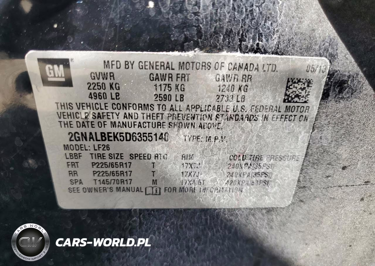 2013 Chevrolet Equinox Ls VIN:2GNALBEK5D6355140 - 12