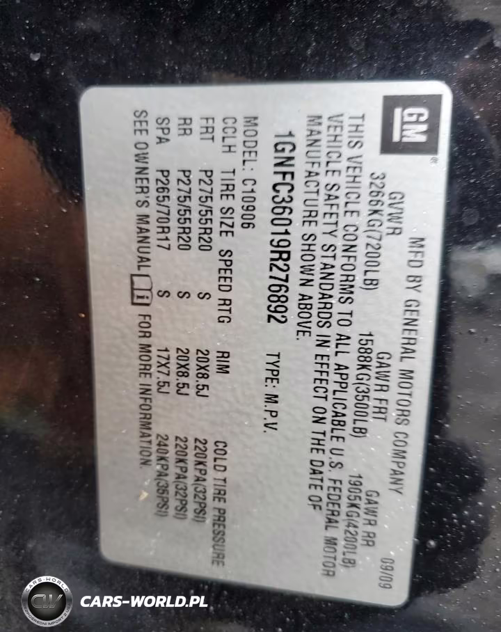 2009 Chevrolet Suburban C1500 Ltz VIN:1GNFC36019R276892 - 13