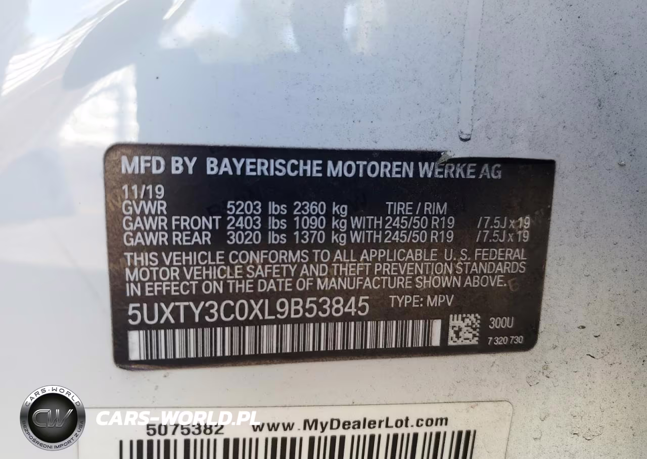2020 BMW X3 Sdrive30I VIN:5UXTY3C0XL9B53845 - 13