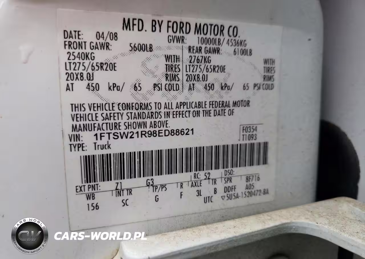 2008 Ford F250 Super Duty VIN:1FTSW21R98ED88621 - 13