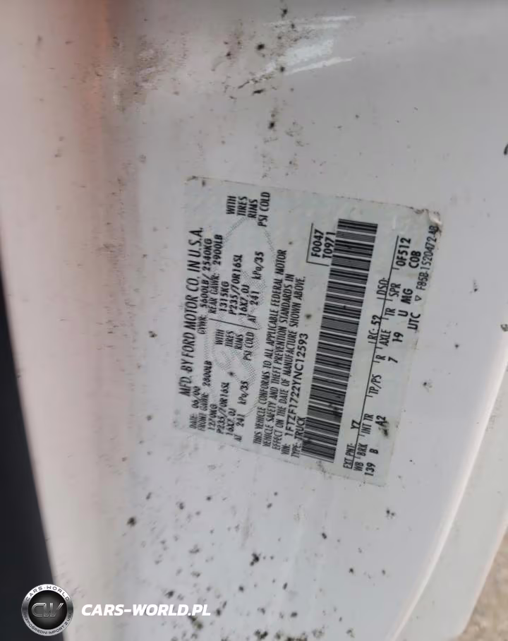 2000 Ford F150 VIN:1FTZF1722YNC12593 - 12