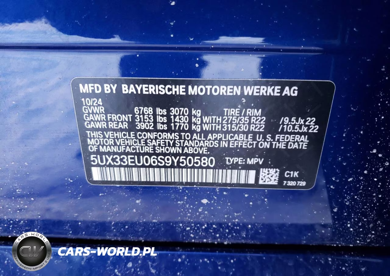 2025 BMW X5 M60I VIN:5UX33EU06S9Y50580 - 13