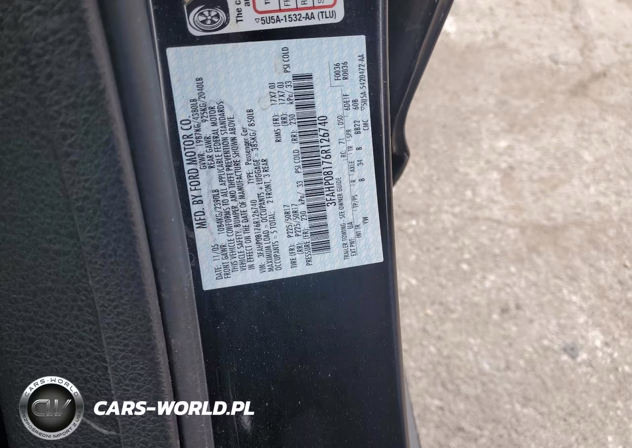 2006 Ford Fusion Sel VIN:3FAHP08176R126740 - 12