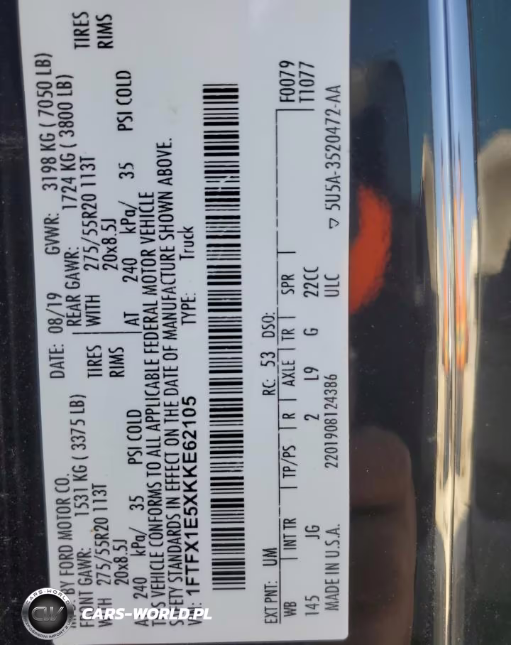 2019 Ford F150 Super Cab VIN:1FTFX1E5XKKE62105 - 12