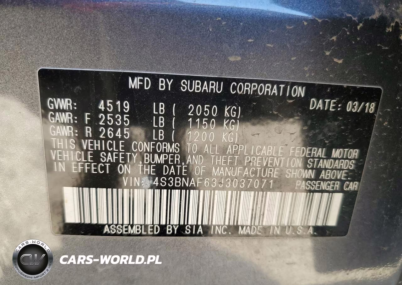 2018 Subaru Legacy Spo VIN:4S3BNAF63J3037071 - 12