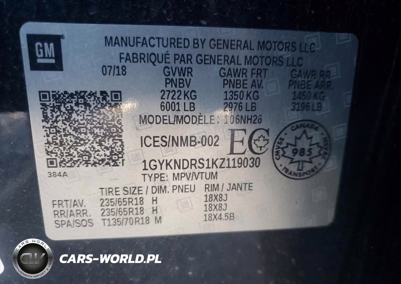 2019 Cadillac Xt5 Luxury VIN:1GYKNDRS1KZ119030 - 13