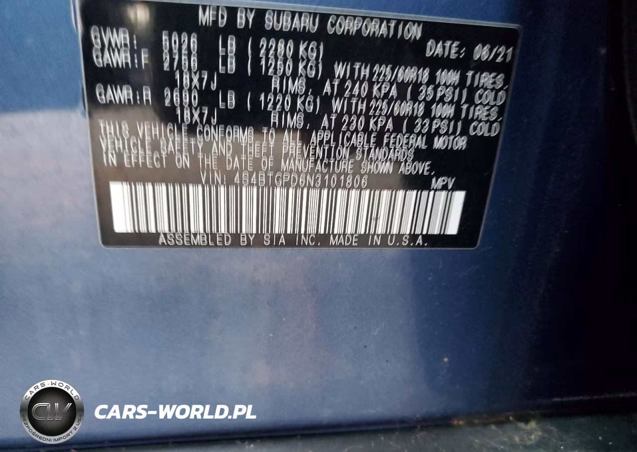 2022 Subaru Outback Touring VIN:4S4BTGPD6N3101806 - 13