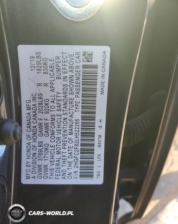 2020 Honda Civic Lx VIN:2HGFC2F62LH522266 - 12