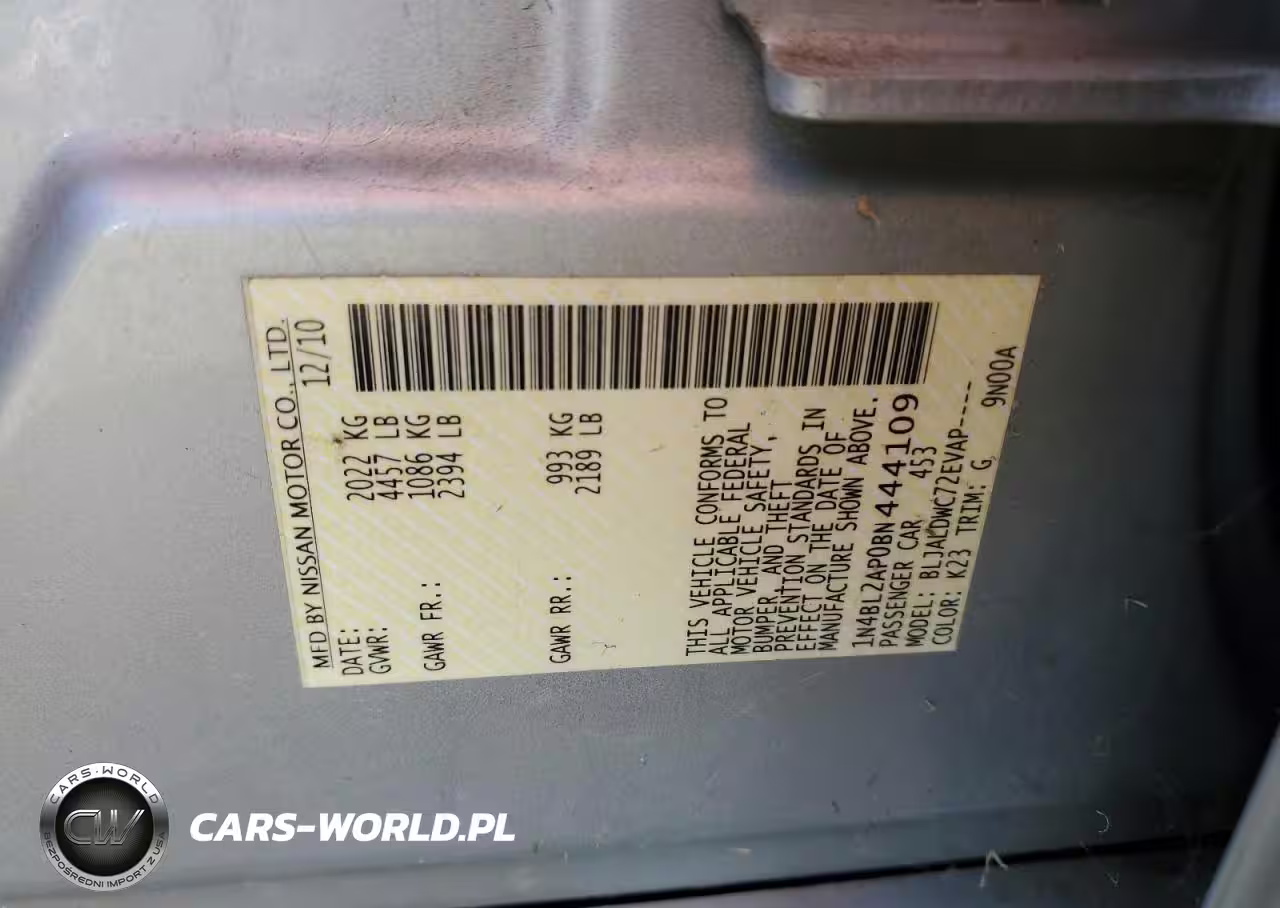 2011 Nissan Altima Sr VIN:1N4BL2AP0BN444109 - 12