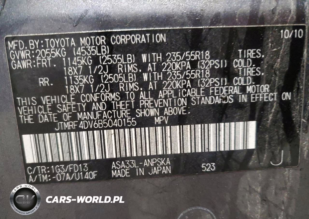 2011 Toyota Rav4 Sport VIN:JTMRF4DV6B5040155 - 13