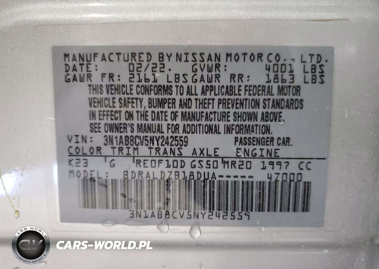 2022 Nissan Sentra Sv VIN:3N1AB8CV5NY242559 - 12