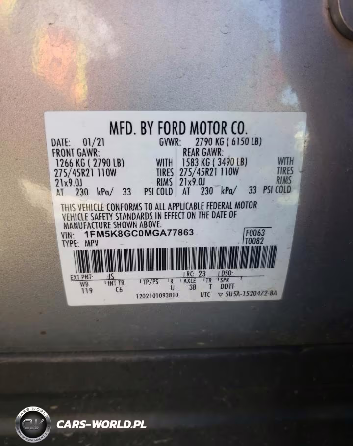 2021 Ford Explorer St VIN:1FM5K8GC0MGA77863 - 14
