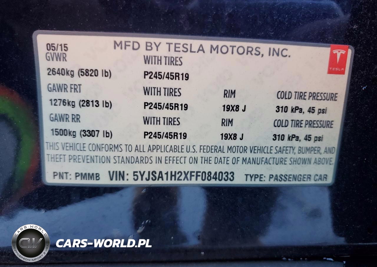 2015 Tesla Model S 85D VIN:5YJSA1H2XFF084033 - 12
