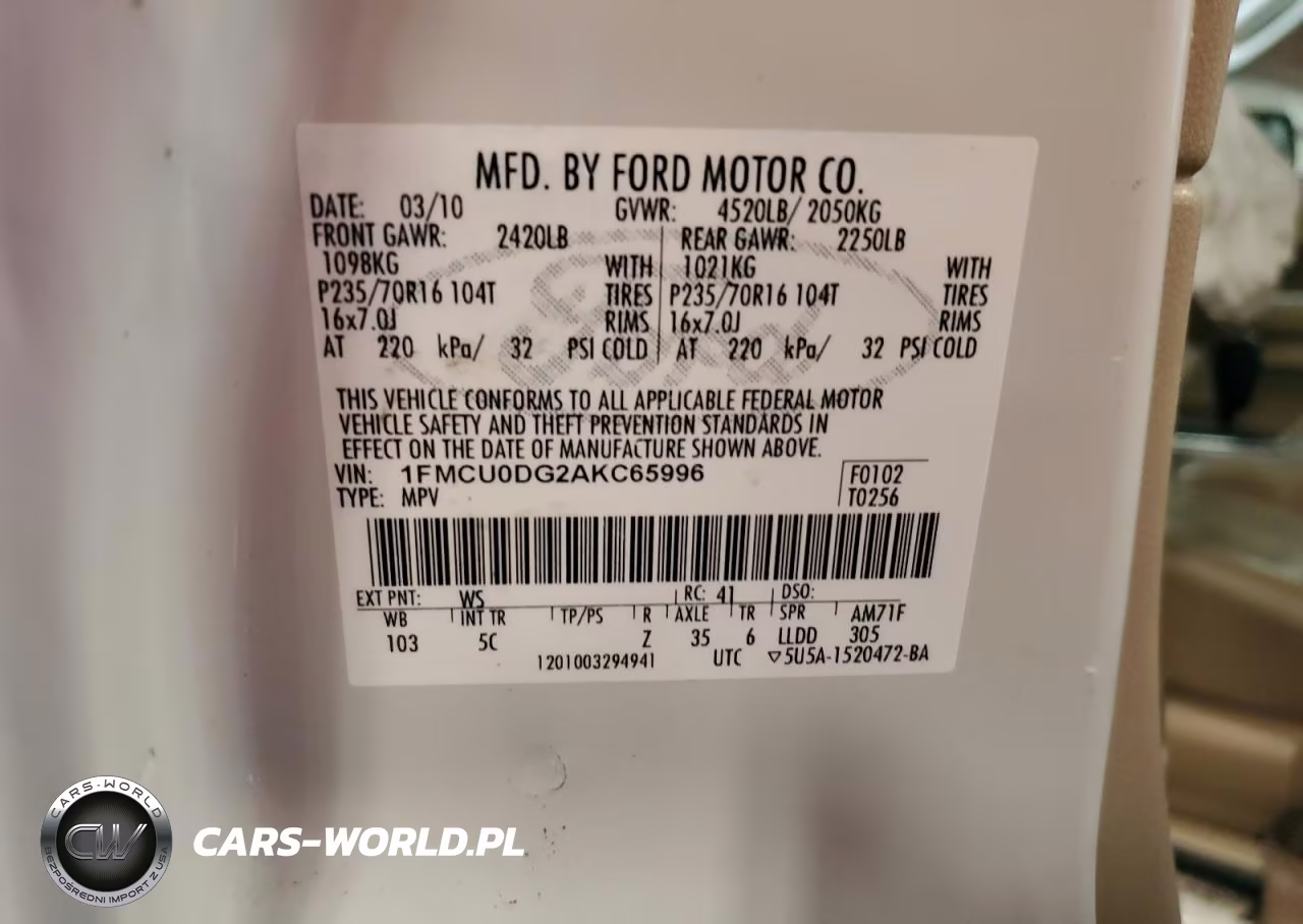 2010 Ford Escape Xlt VIN:1FMCU0DG2AKC65996 - 13