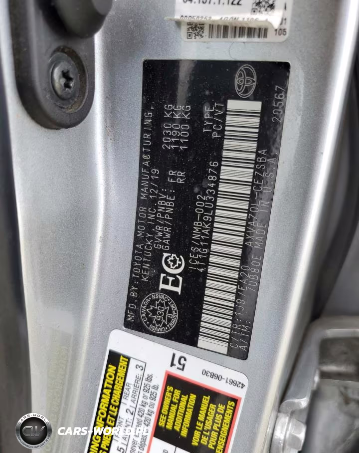 2020 Toyota Camry Se VIN:4T1G11AK9LU334876 - 12