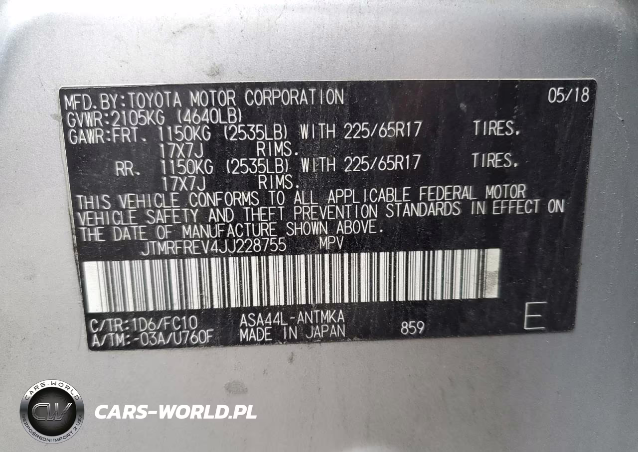 2018 Toyota Rav4 VIN:JTMRFREV4JJ228755 - 13