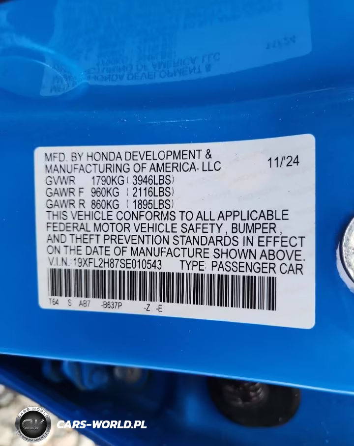 2025 Honda Civic Sport VIN:19XFL2H87SE010543 - 13