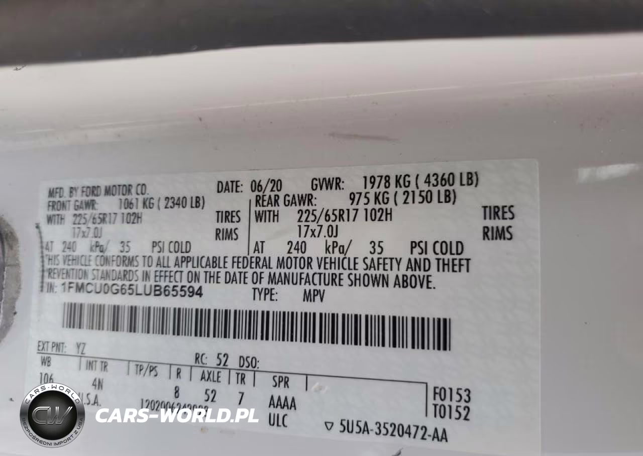2020 Ford Escape Se VIN:1FMCU0G65LUB65594 - 13