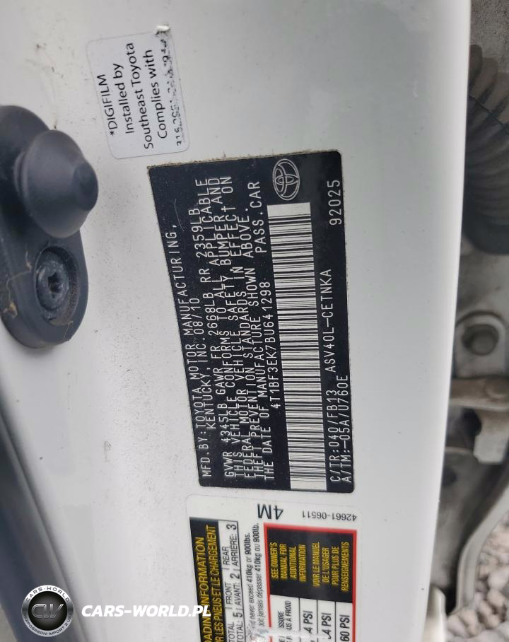 2011 Toyota Camry Base VIN:4T1BF3EK7BU641298 - 12