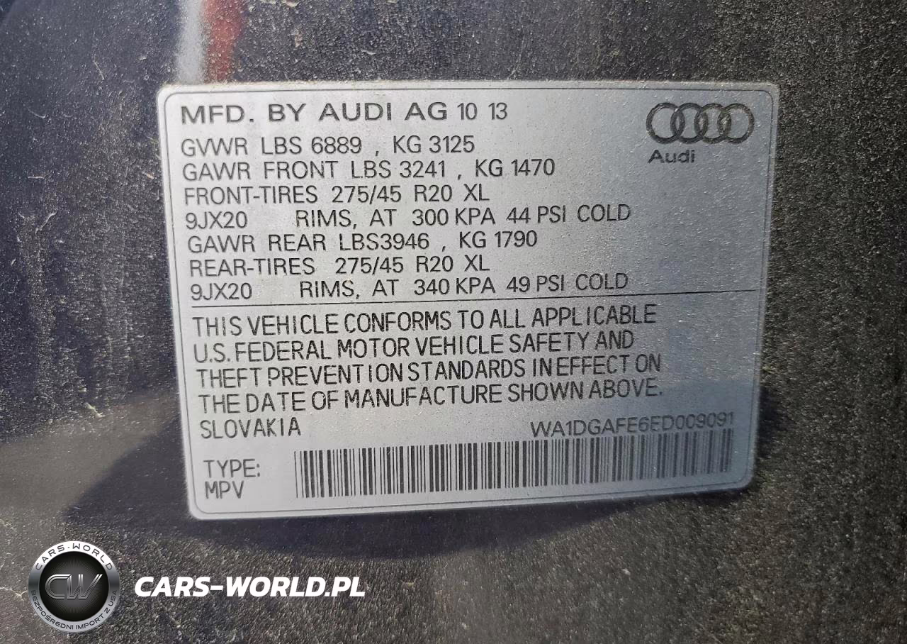 2014 Audi Q7 Prestige VIN:WA1DGAFE6ED009091 - 13