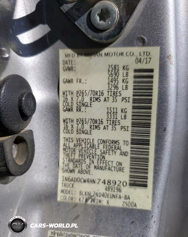 2017 Nissan Frontier VIN:1N6AD0CW4HN748920 - 12