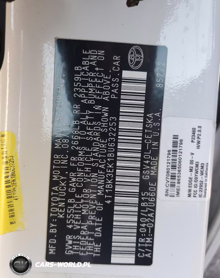 2011 Toyota Camry Se VIN:4T1BK3EK1BU632253 - 12