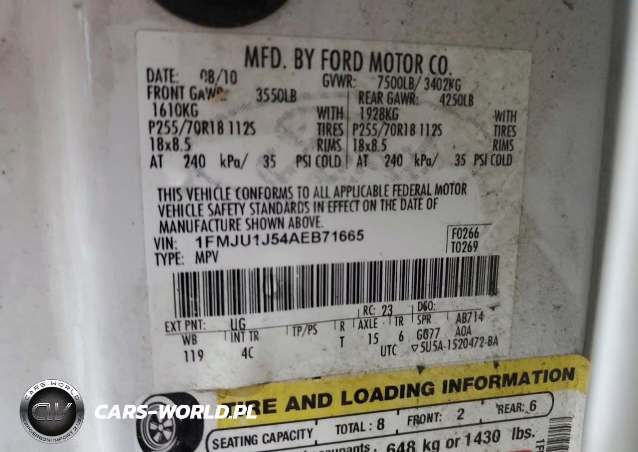 2010 Ford Expedition Eddie Bauer VIN:1FMJU1J54AEB71665 - 13