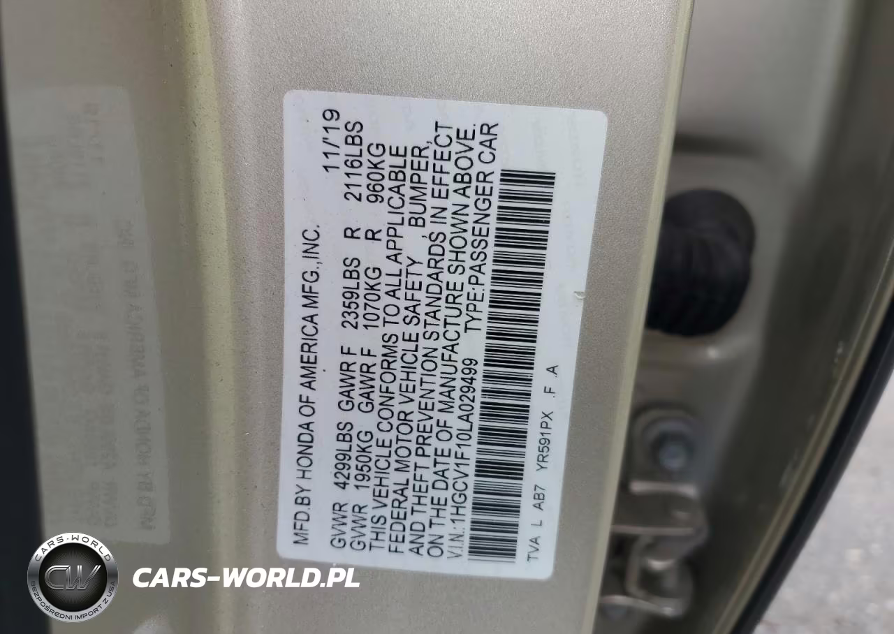 2020 Honda Accord Lx VIN:1HGCV1F10LA029499 - 12