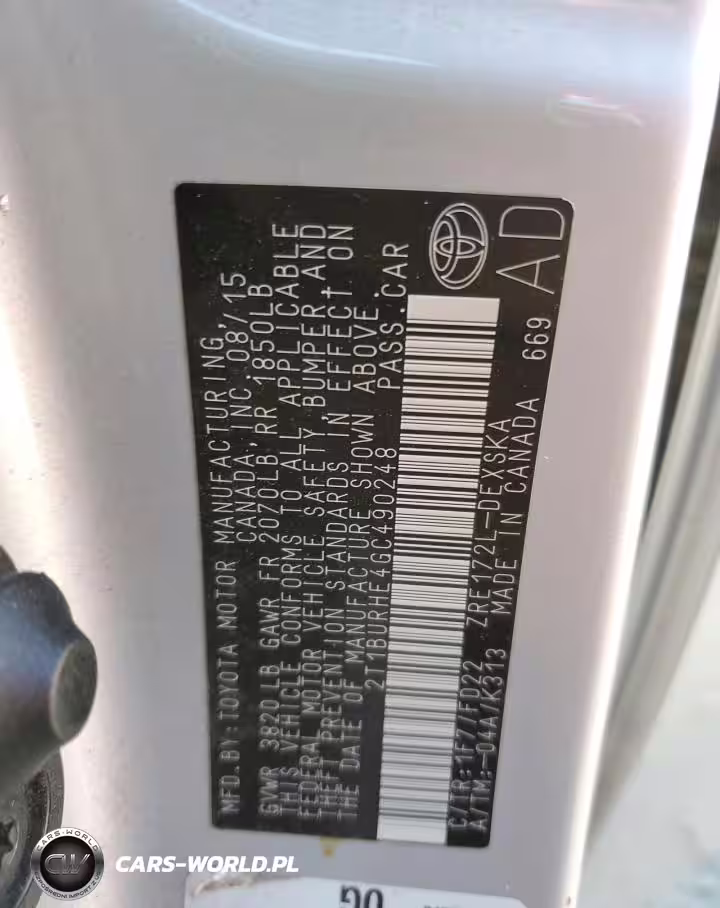 2016 Toyota Corolla L VIN:2T1BURHE4GC490248 - 13