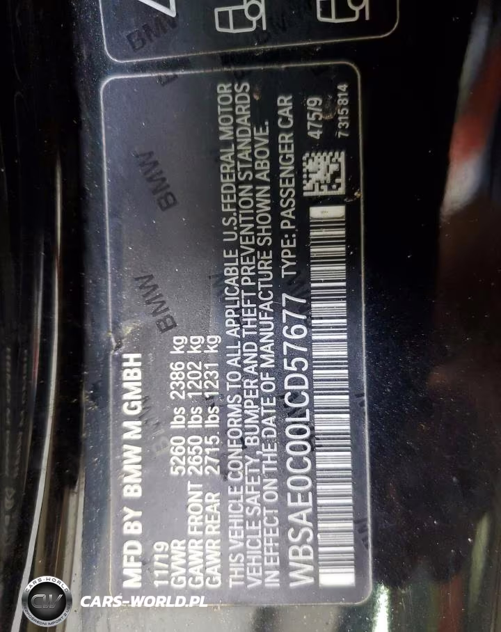 2020 BMW M8 VIN:WBSAE0C00LCD57677 - 12