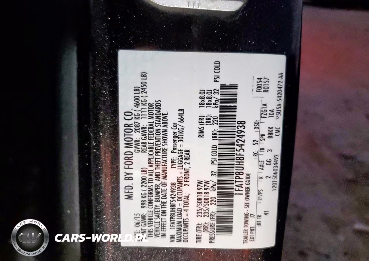 2015 Ford Mustang VIN:1FATP8UH8F5424938 - 12