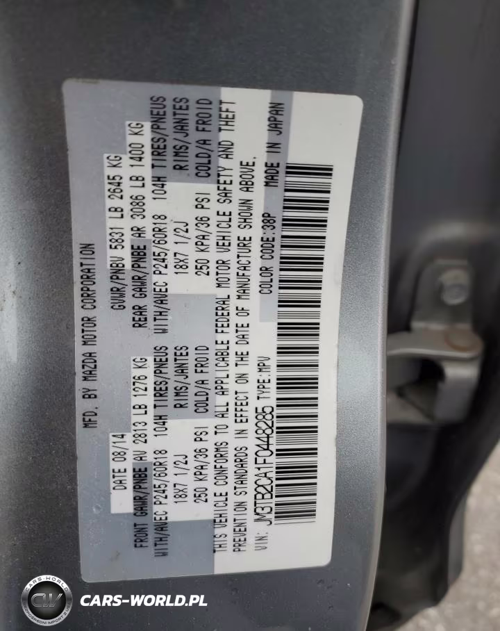 2015 Mazda Cx-9 Touring VIN:JM3TB2CA1F0448285 - 13