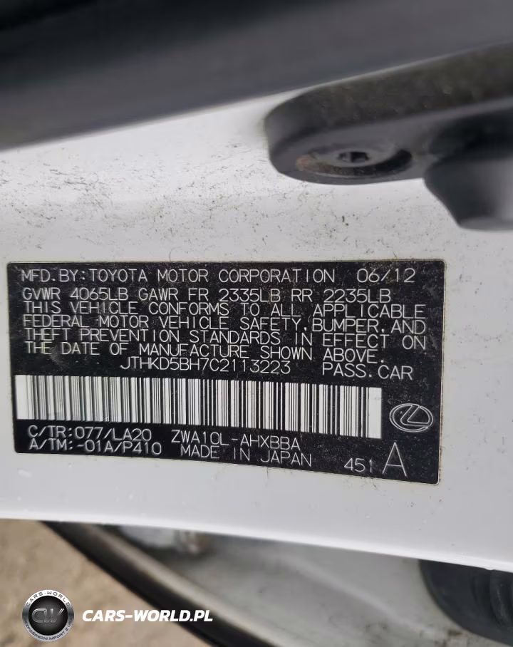 2012 Lexus Ct 200 VIN:JTHKD5BH7C2113223 - 12