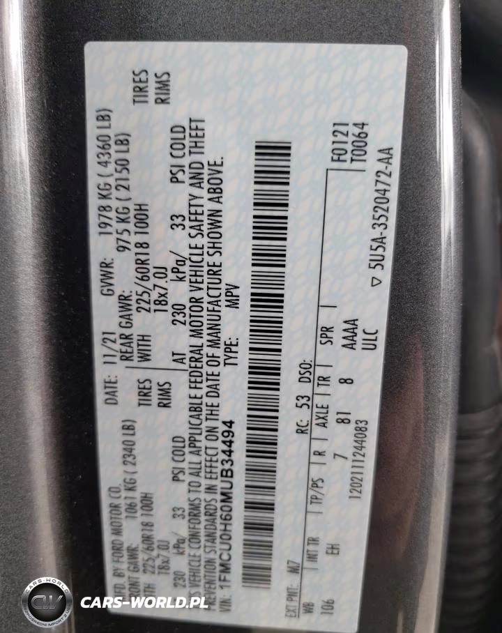 2021 Ford Escape Sel VIN:1FMCU0H60MUB34494 - 13