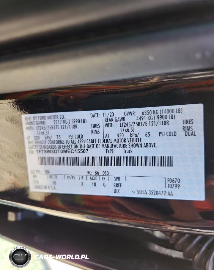 2021 Ford Super Duty F-350 W-D VIN:1FT8W3DT0MEC15507 - 14