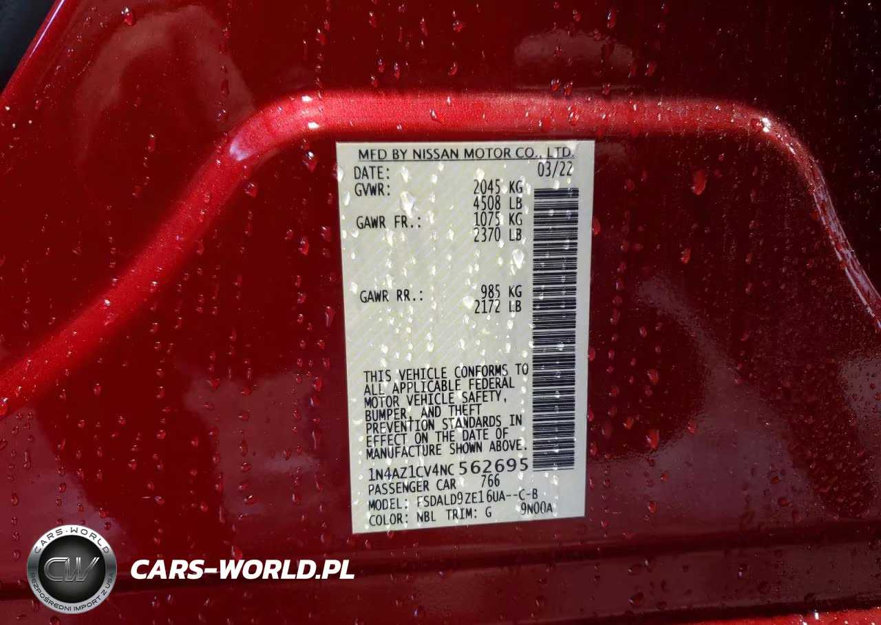 2022 Nissan Leaf Sv VIN:1N4AZ1CV4NC562695 - 13