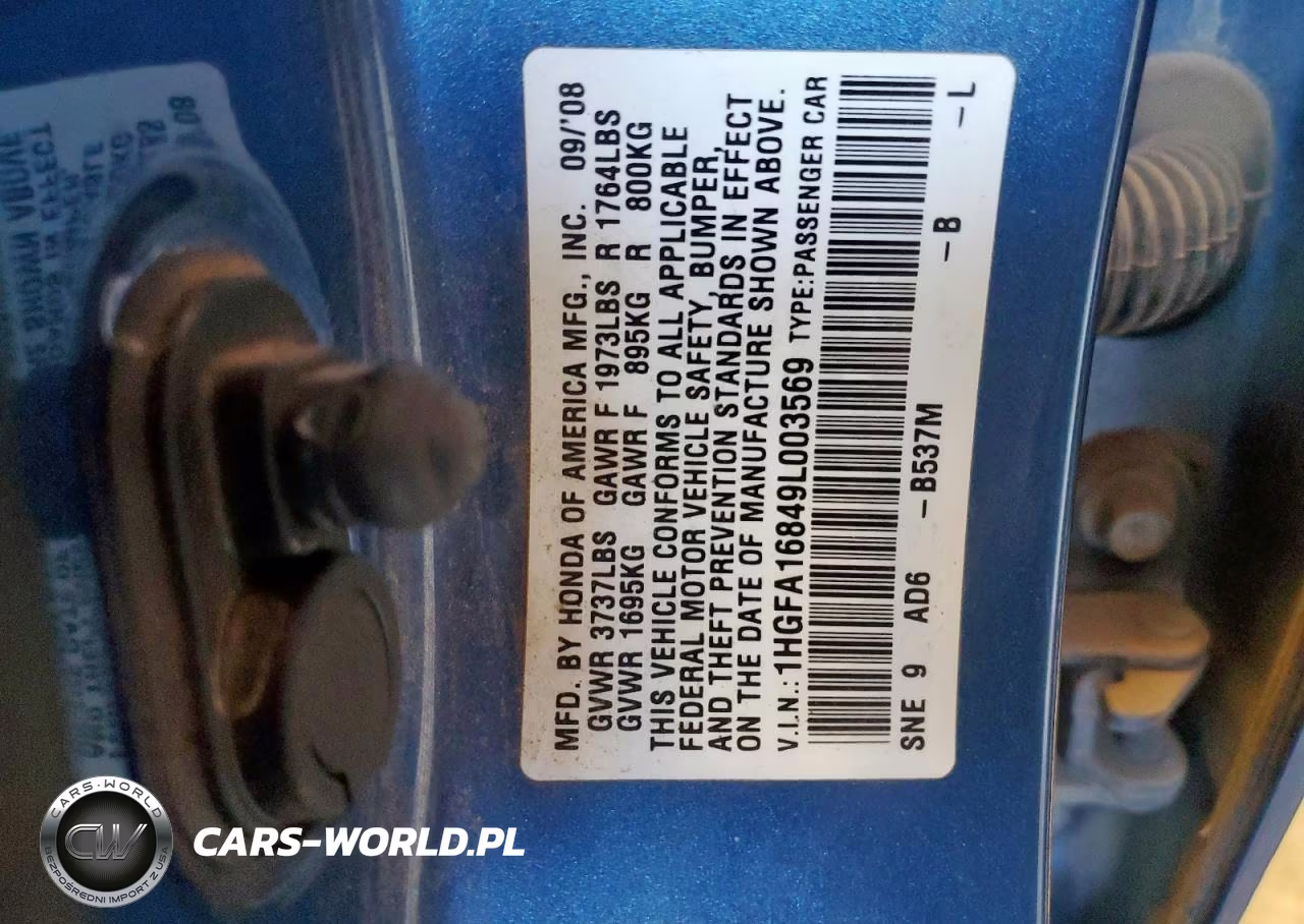 2009 Honda Civic Ex VIN:1HGFA16849L003569 - 12
