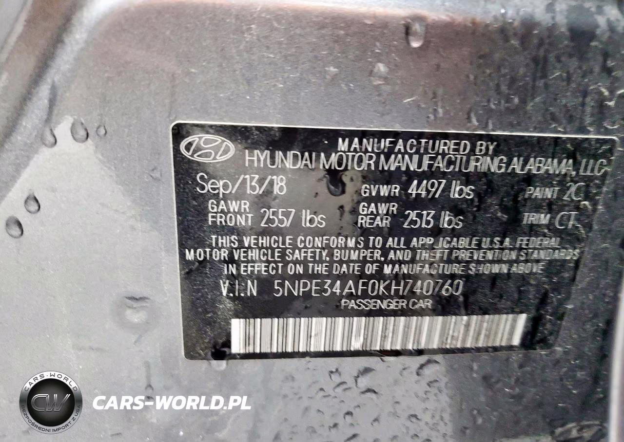 2019 Hyundai Sonata Limited VIN:5NPE34AF0KH740760 - 13