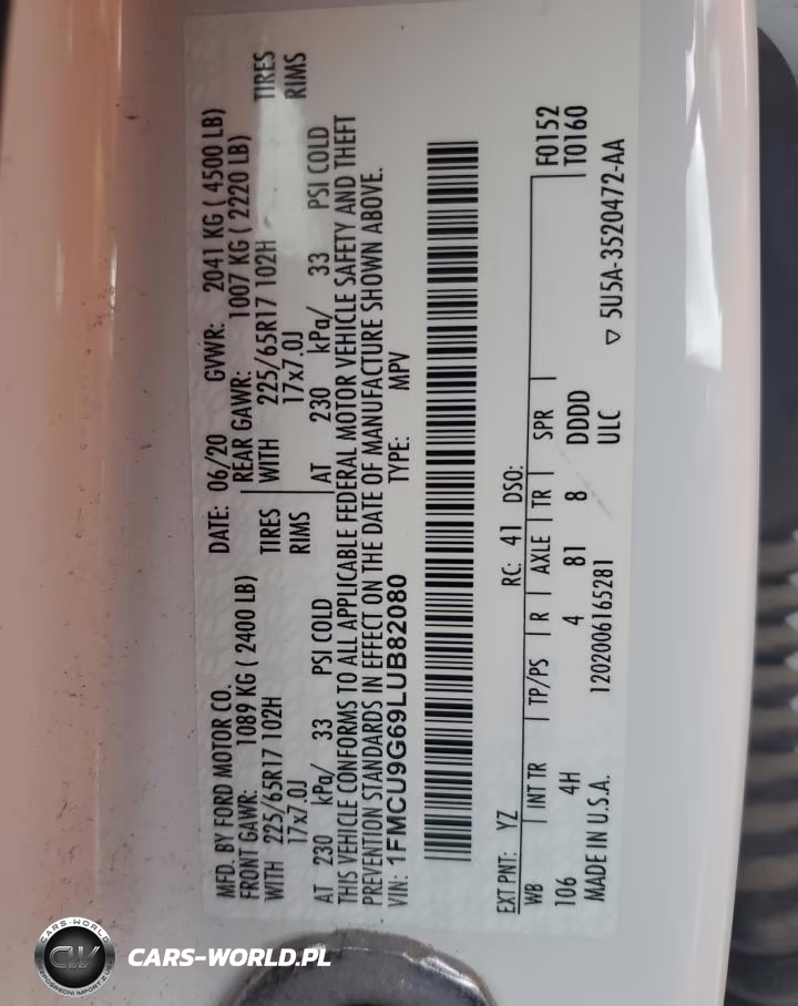 2020 Ford Escape Se VIN:1FMCU9G69LUB82080 - 14