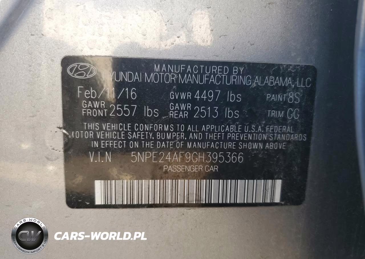 2016 Hyundai Sonata Base VIN:5NPE24AF9GH395366 - 12