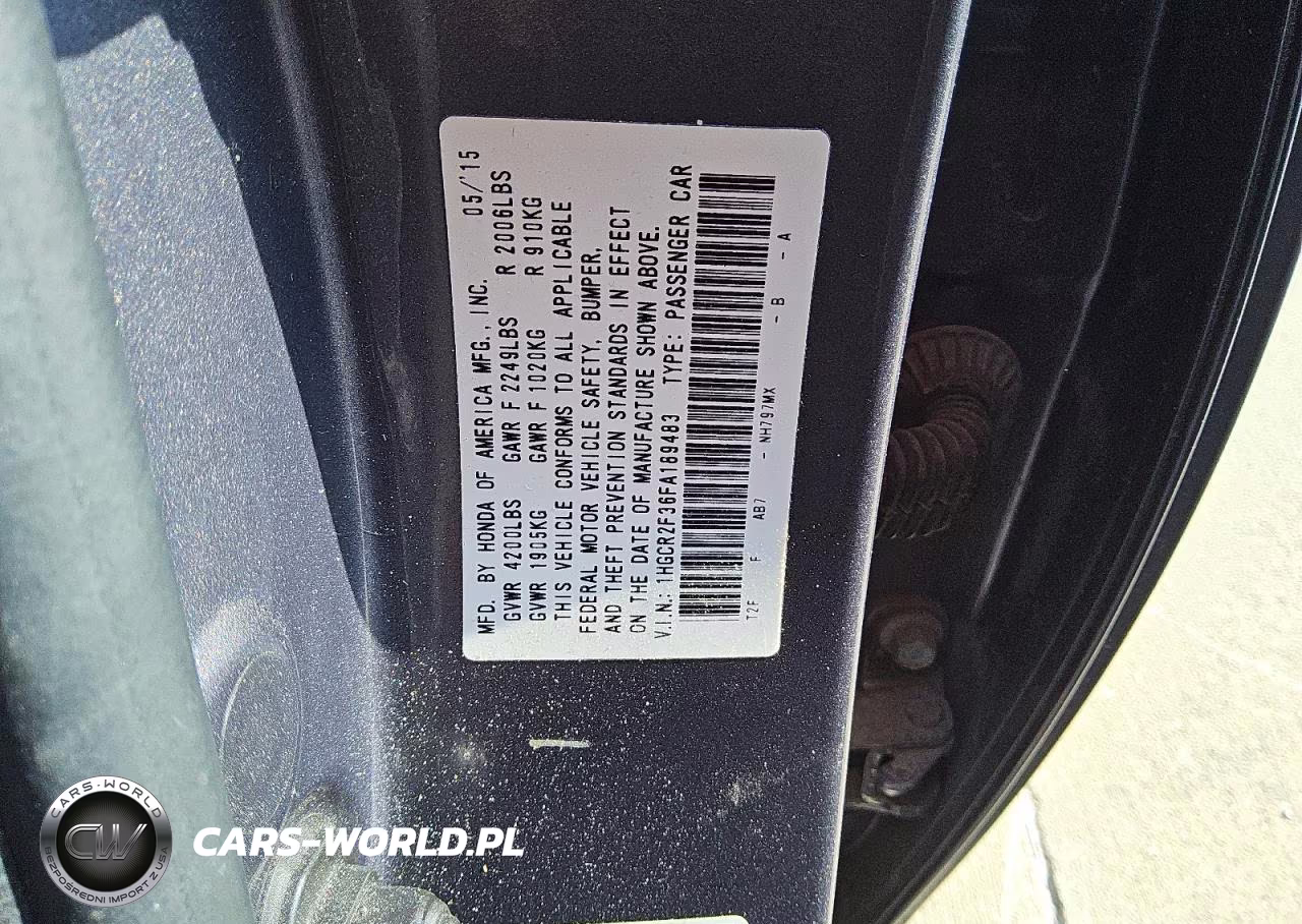 2015 Honda Accord Lx VIN:1HGCR2F36FA189483 - 12