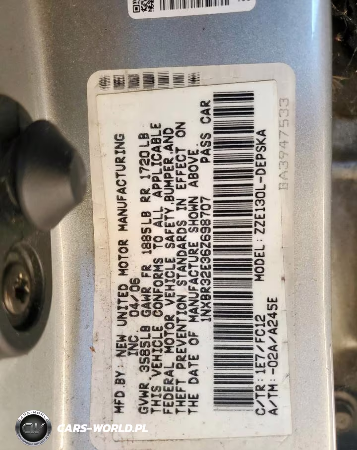 2006 Toyota Corolla Ce VIN:1NXBR32E36Z698707 - 15