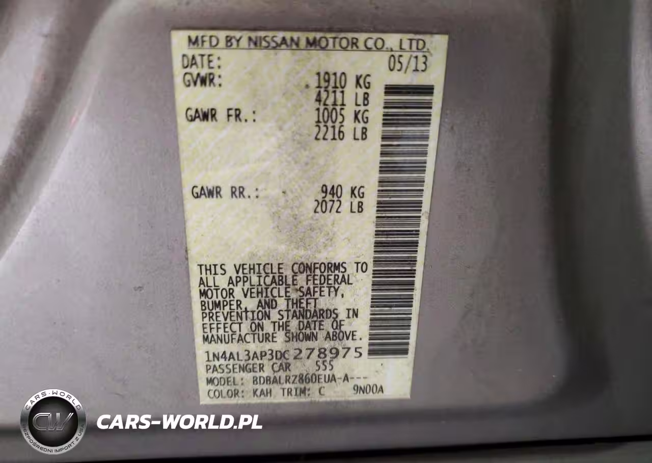 2013 Nissan Altima 2.5 VIN:1N4AL3AP3DC278975 - 13