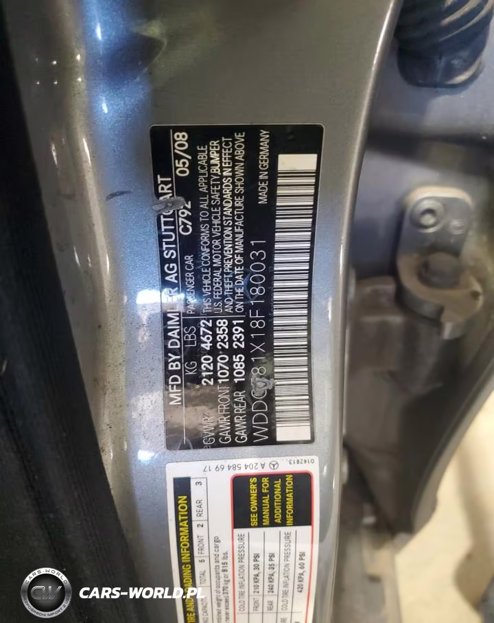 2008 Mercedes-Benz C 300 4Matic VIN:WDDGF81X18F180031 - 12