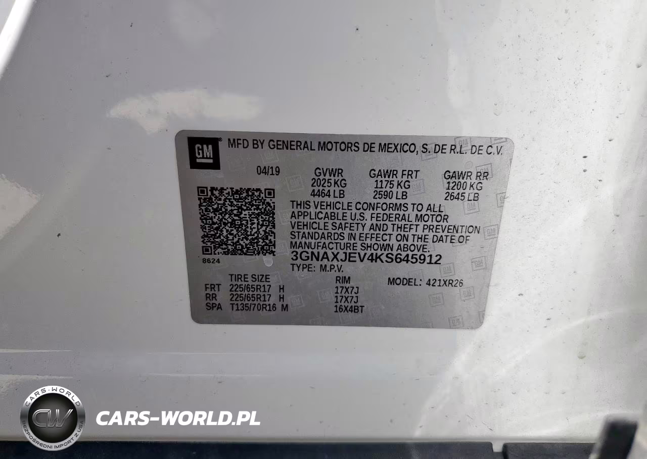 2019 Chevrolet Equinox Lt VIN:3GNAXJEV4KS645912 - 14