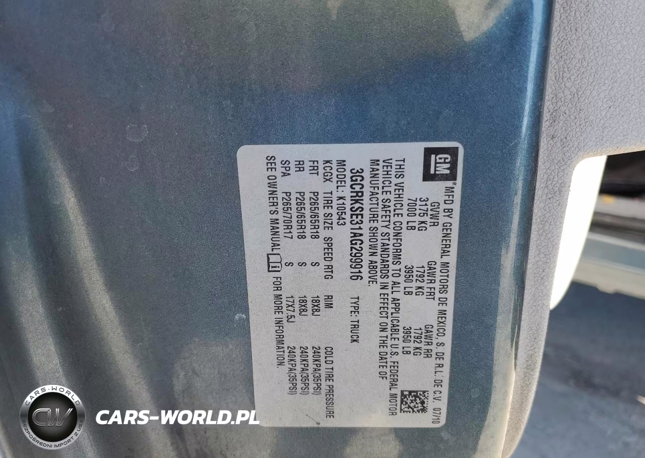 2010 Chev Silverado VIN:3GCRKSE31AG299916 - 12