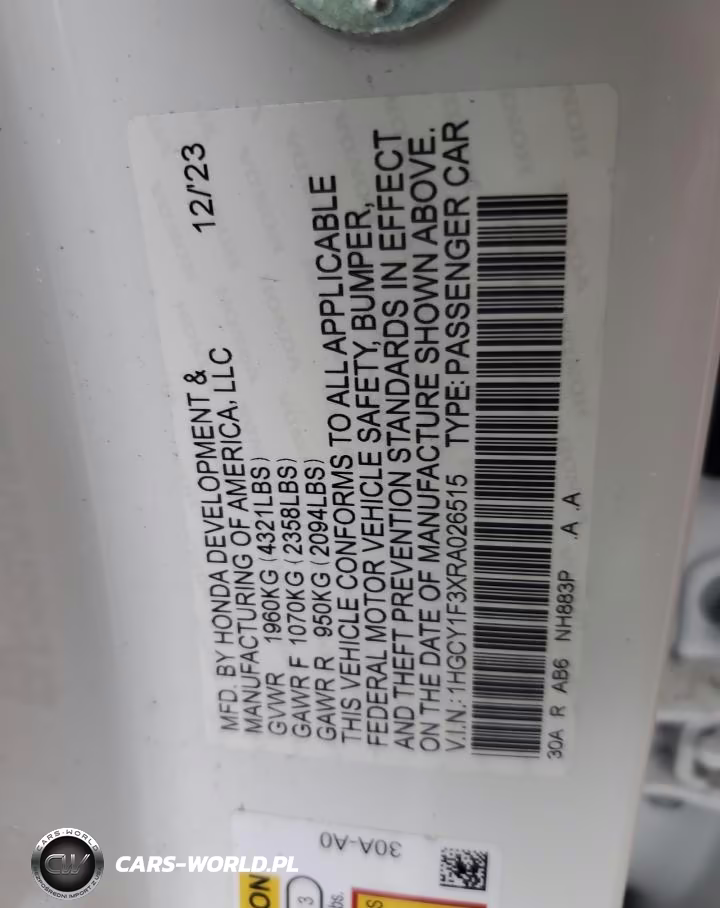 2024 Honda Accord Ex VIN:1HGCY1F3XRA026515 - 13