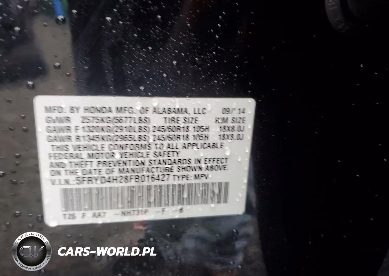 2015 Acura Mdx VIN:5FRYD4H28FB016427 - 14